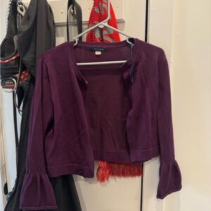 Tommy Hilfiger Purple Cardigan with Bell Sleeves